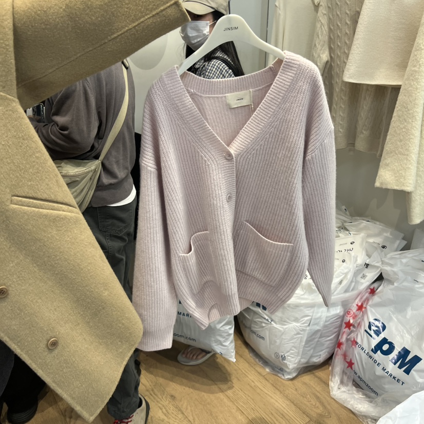 JINSIM東大門㊣代購女裝新品熱賣人氣時尚休閑25秋冬針織衫開衫JINSIM針織衫圖色3
