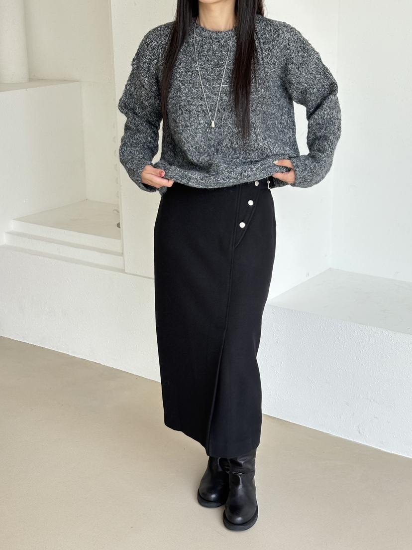Verbena東大門㊣直郵女士新品人氣真品半身裙中短裙羊毛長款Verbena半身裙/中短裙