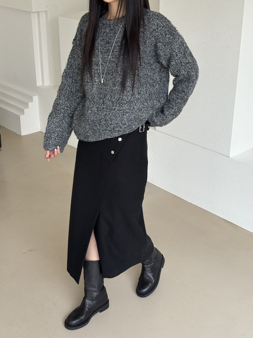 Verbena東大門㊣直郵女士新品人氣真品半身裙中短裙羊毛長款Verbena半身裙/中短裙