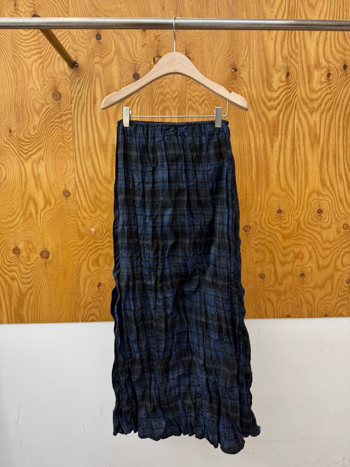 PROJECTVIEW東大門㊣實拍女士新品25秋冬人氣職業長裙格紋褶皺PROJECTVIEW長裙