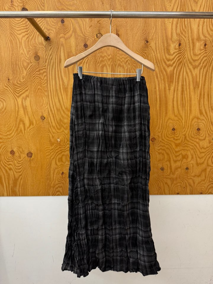 PROJECTVIEW東大門㊣實拍女士新品25秋冬人氣職業長裙格紋褶皺PROJECTVIEW長裙圖色2