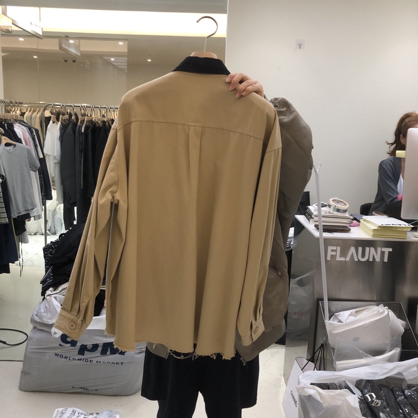 FLAUNT東大門㊣實拍女士新品推薦人氣休閑時尚襯衫蕾絲衫口袋FLAUNT襯衫/蕾絲衫