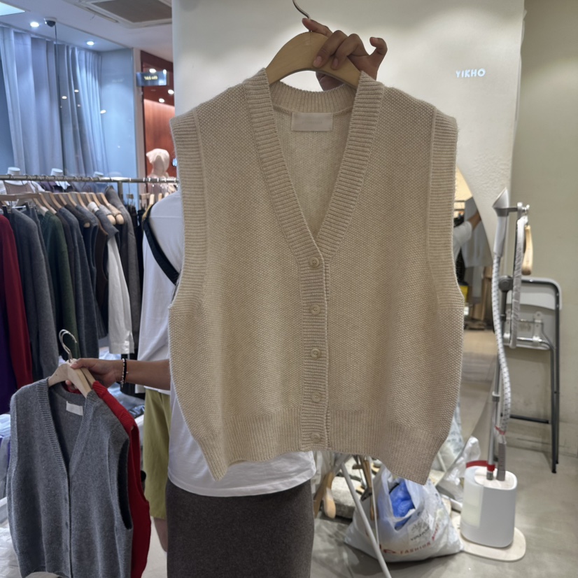 YIKHO STYLE韓國代購㊣女士新品職業休閑熱賣推薦25秋冬馬甲YIKHO STYLE馬甲