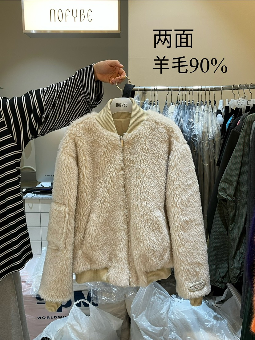 NOFYBE東大門㊣直郵女士新款推薦時尚人氣夾克美利奴羊毛雙面NOFYBE夾克圖色1