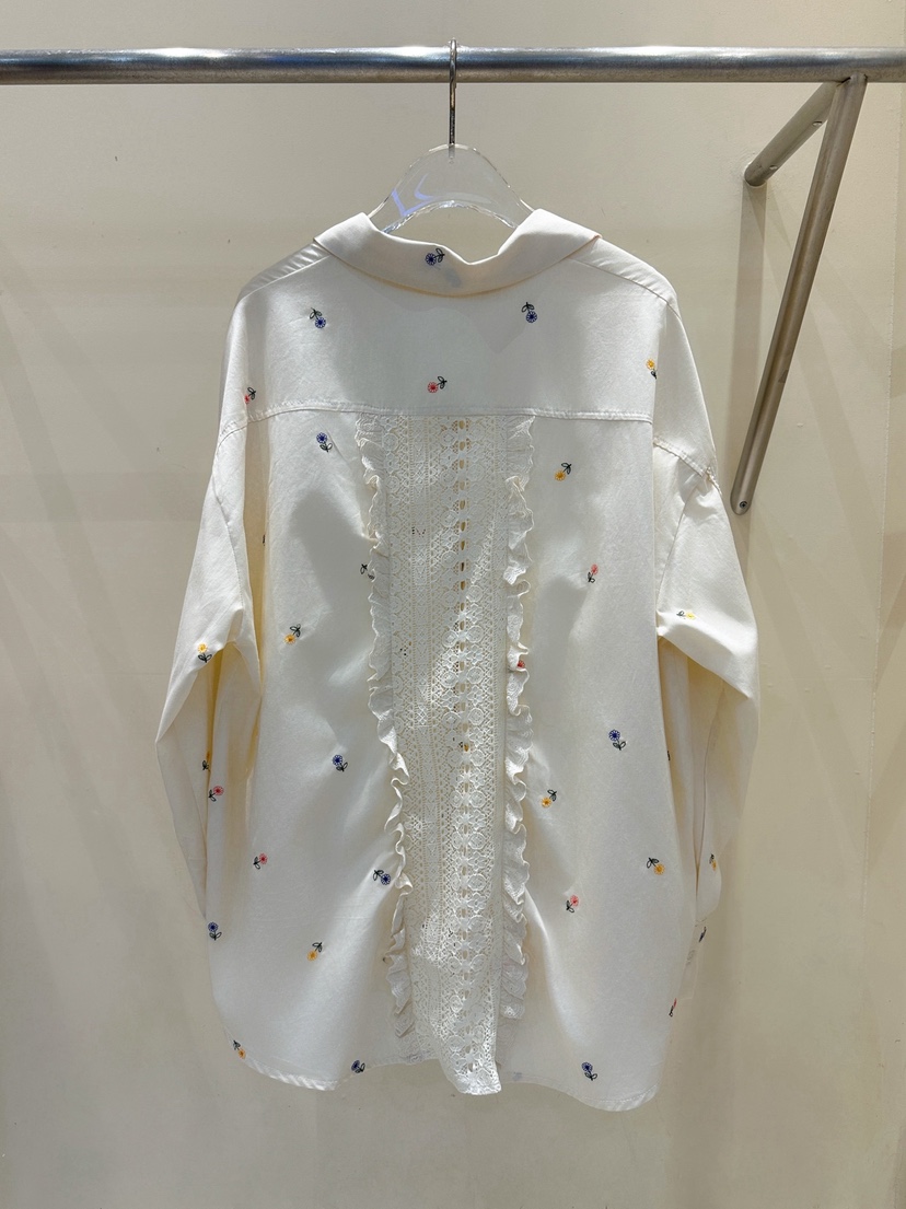 81 MARKET-L東大門㊣實拍女士新款真品25秋冬襯衫蕾絲衫刺繡81 MARKET-L襯衫/蕾絲衫