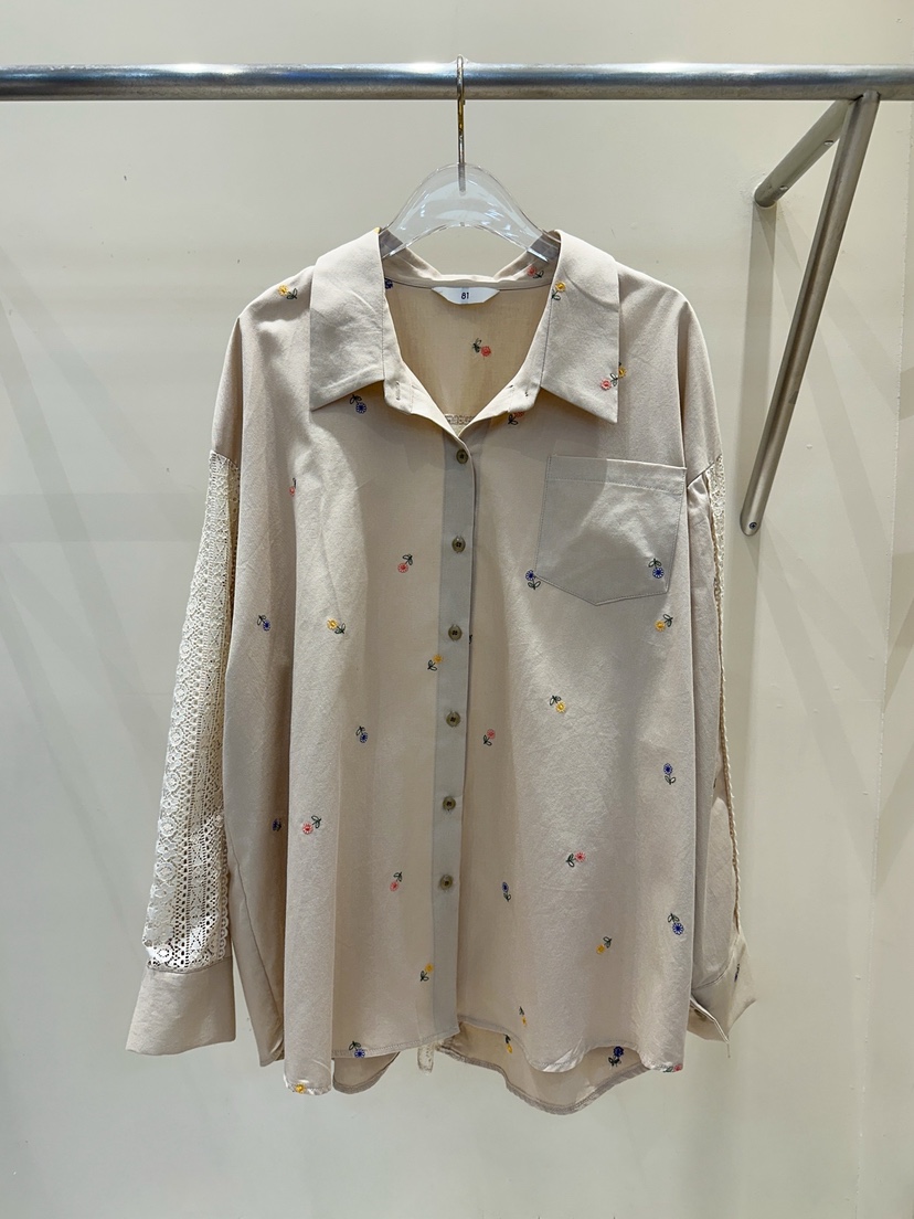 81 MARKET-L東大門㊣實拍女士新款真品25秋冬襯衫蕾絲衫刺繡81 MARKET-L襯衫/蕾絲衫圖色2