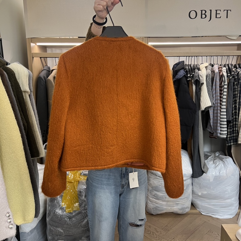 OBJET韓國代購㊣女士新品時尚職業休閑真品25秋冬人氣推薦夾克love us u/OBJET夾克
