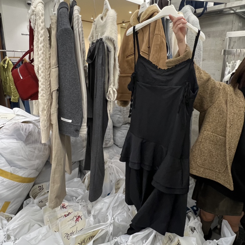 BREATHE東大門㊣代購女士新品職業熱賣25秋冬休閑連衣裙不對稱BREATHE連衣裙