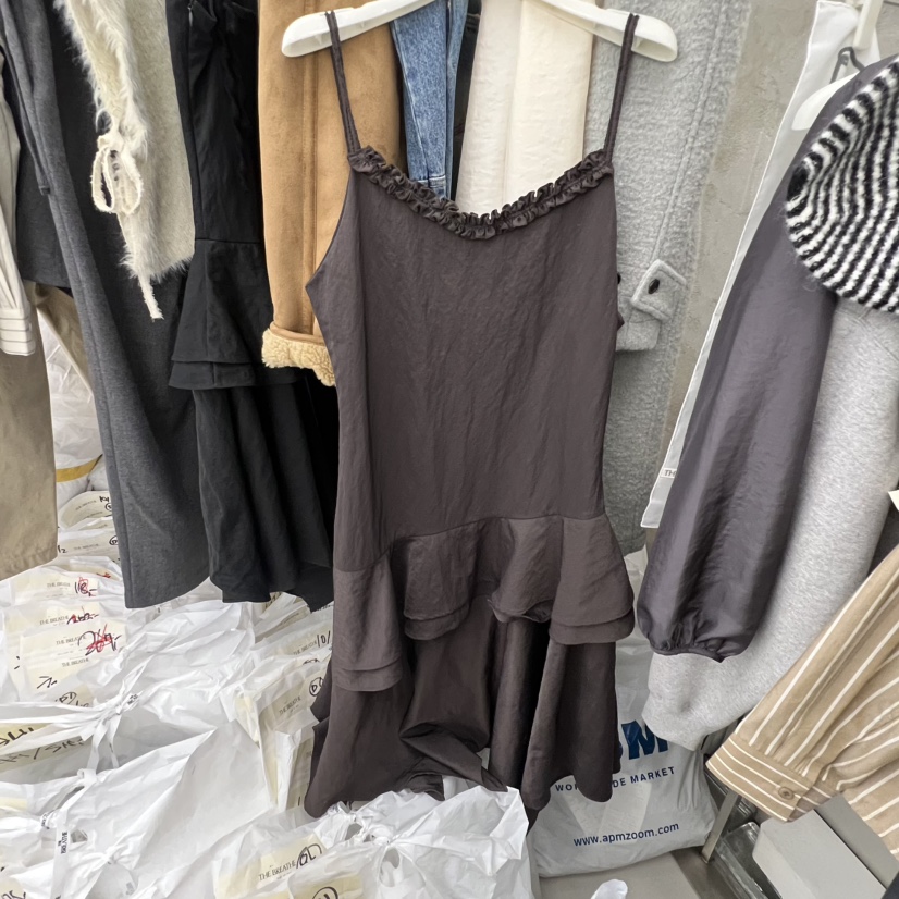BREATHE東大門㊣代購女士新品職業熱賣25秋冬休閑連衣裙不對稱BREATHE連衣裙圖色2