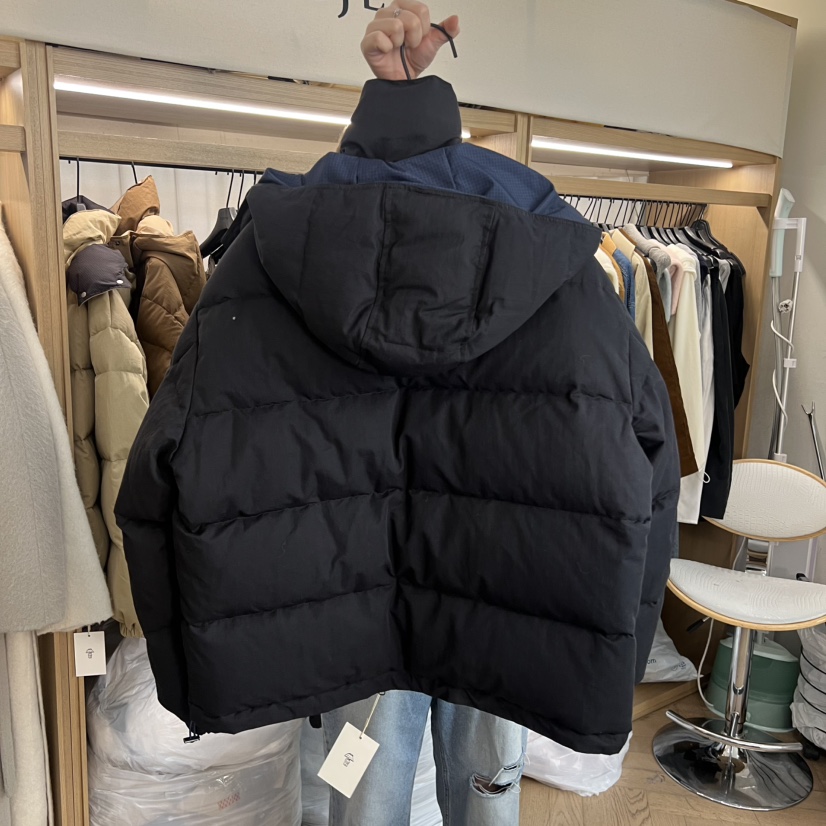 OBJET東大門㊣代購女裝新款真品時尚休閑短款羽絨服格紋鵝絨love us u/OBJET短款羽絨服