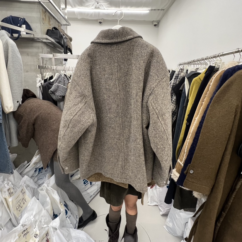 BREATHE東大門㊣直郵女士新品25秋冬休閑人氣真品中長款大衣BREATHE中長款大衣
