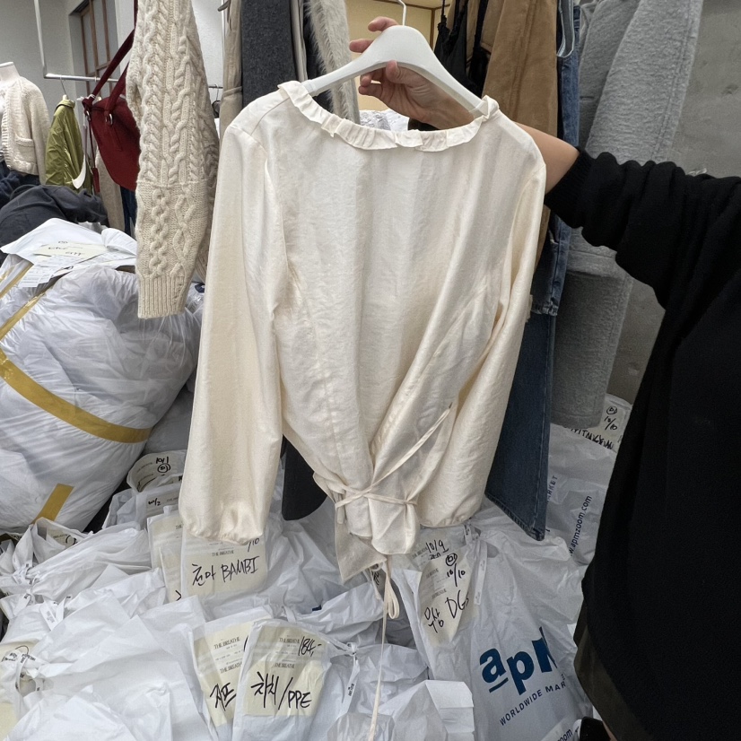 BREATHE東大門㊣實拍女裝新品熱賣人氣25秋冬襯衫蕾絲衫不含內搭BREATHE襯衫/蕾絲衫
