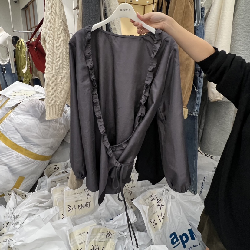 BREATHE東大門㊣實拍女裝新品熱賣人氣25秋冬襯衫蕾絲衫不含內搭BREATHE襯衫/蕾絲衫