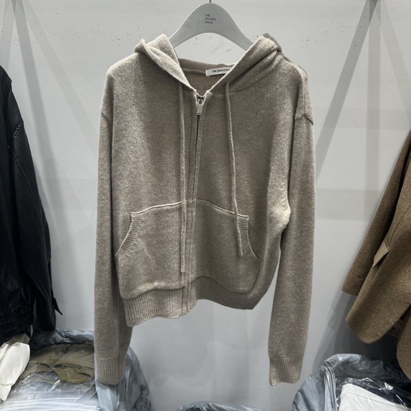 THE SECOND GROW東大門㊣實拍女士新品人氣夾克連帽拉鏈衫羊毛THE SECOND GROW夾克
