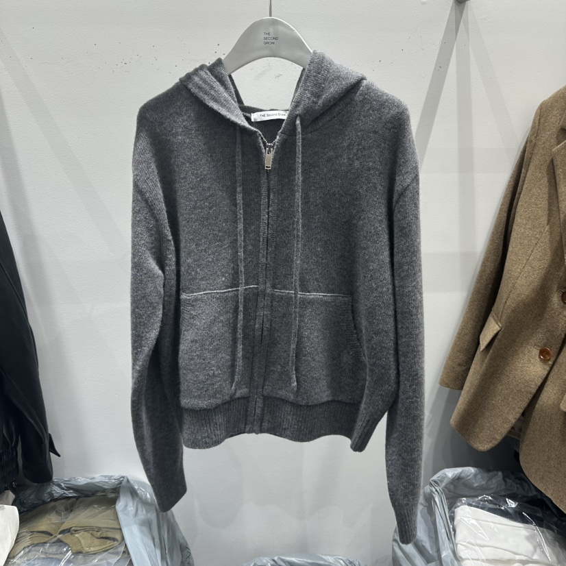 THE SECOND GROW東大門㊣實拍女士新品人氣夾克連帽拉鏈衫羊毛THE SECOND GROW夾克圖色2