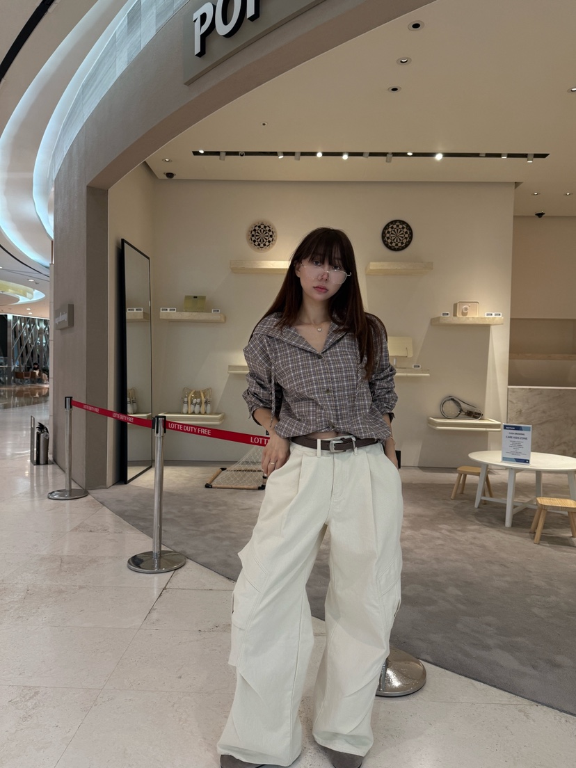 LUMIPLE東大門㊣代購女士新款時尚25秋冬休閑熱賣夾克格紋連帽LUMIPLE夾克