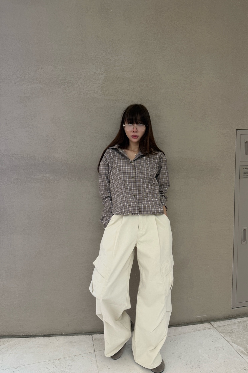 LUMIPLE東大門㊣代購女士新款時尚25秋冬休閑熱賣夾克格紋連帽LUMIPLE夾克