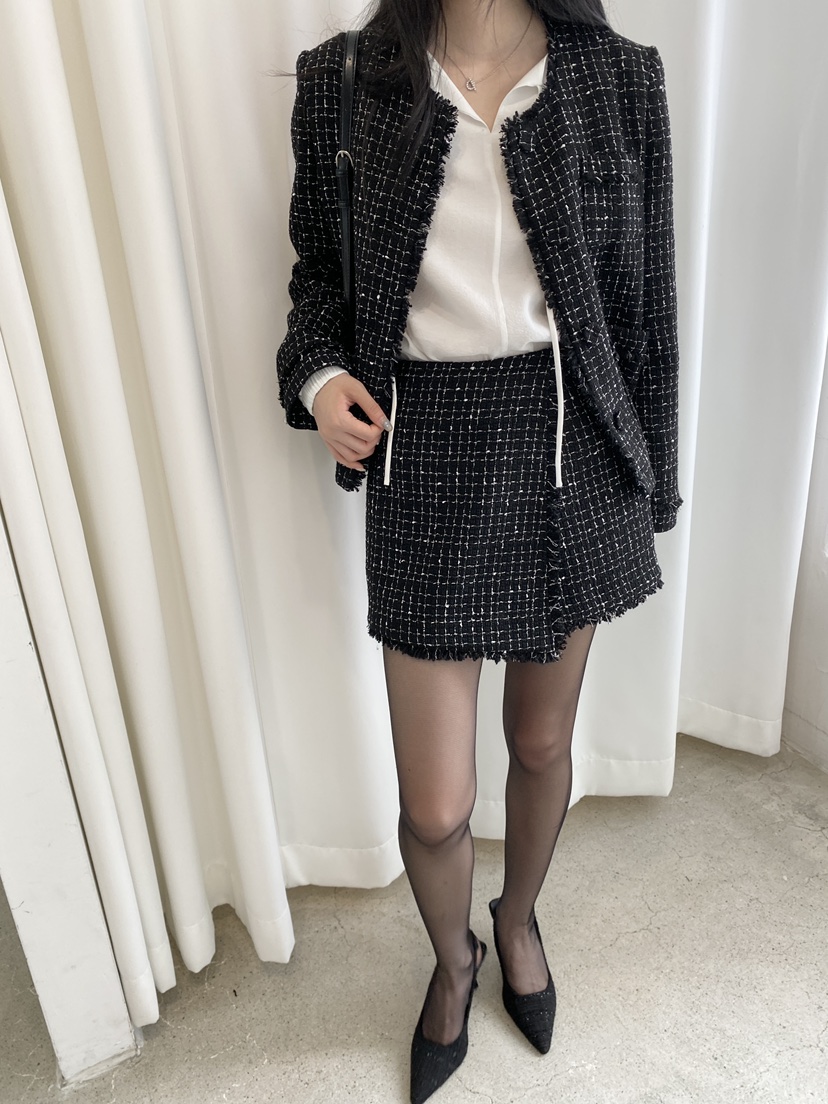 BOHEME東大門㊣實拍女士新款真品人氣25秋冬夾克粗花呢羊毛BOHEME夾克