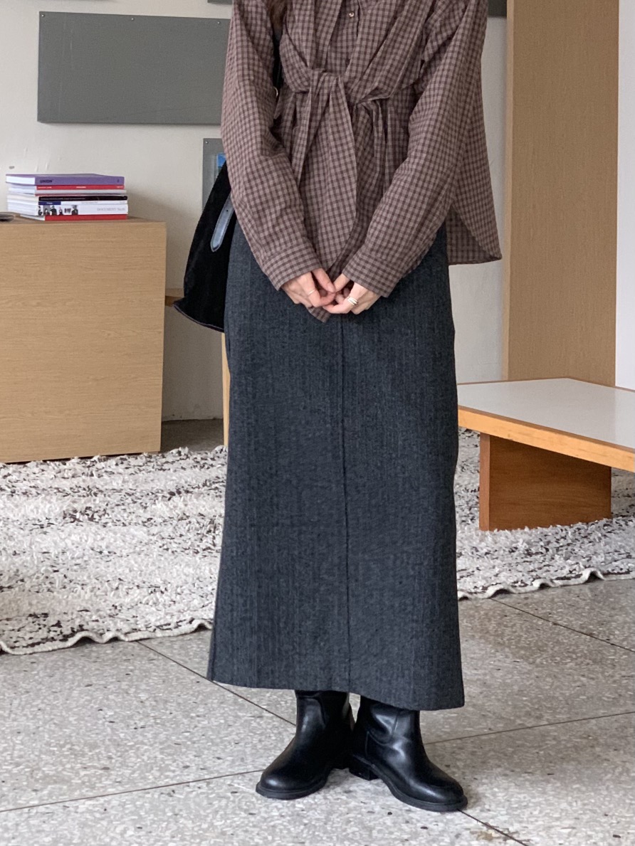 BAKING POWDER東大門㊣代購女裝新款真品職業休閑25秋冬長裙棉BAKING POWDER長裙