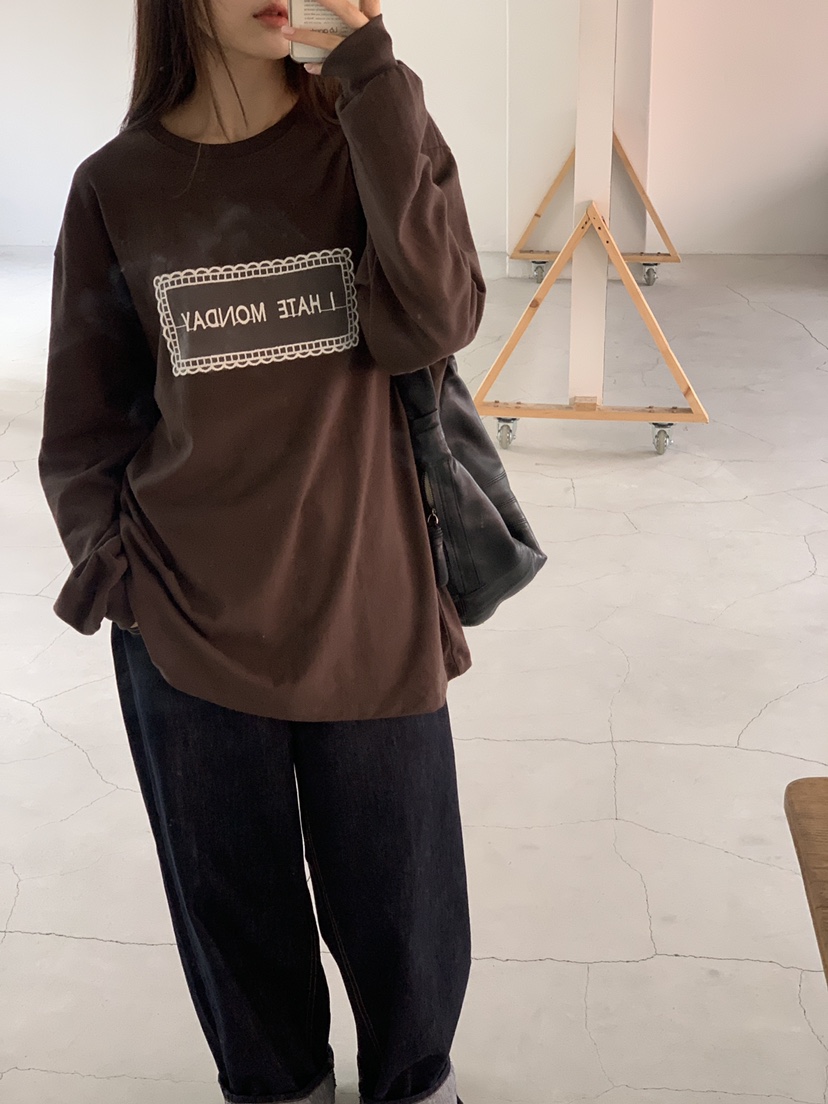 LOGARDEN韓國直郵㊣女裝新款推薦休閑25秋冬職業熱賣長袖T恤LO GARDEN長袖T恤