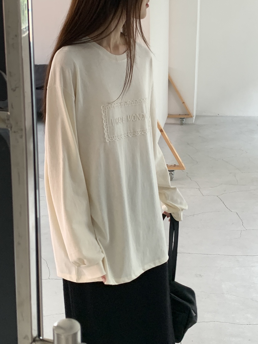 LOGARDEN韓國直郵㊣女裝新款推薦休閑25秋冬職業熱賣長袖T恤LO GARDEN長袖T恤