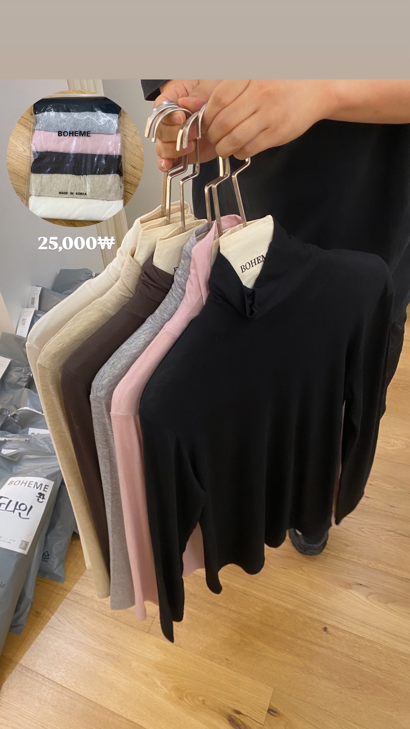 BOHEME東大門㊣直郵女士新品時尚推薦真品休閑25秋冬長袖T恤BOHEME長袖T恤