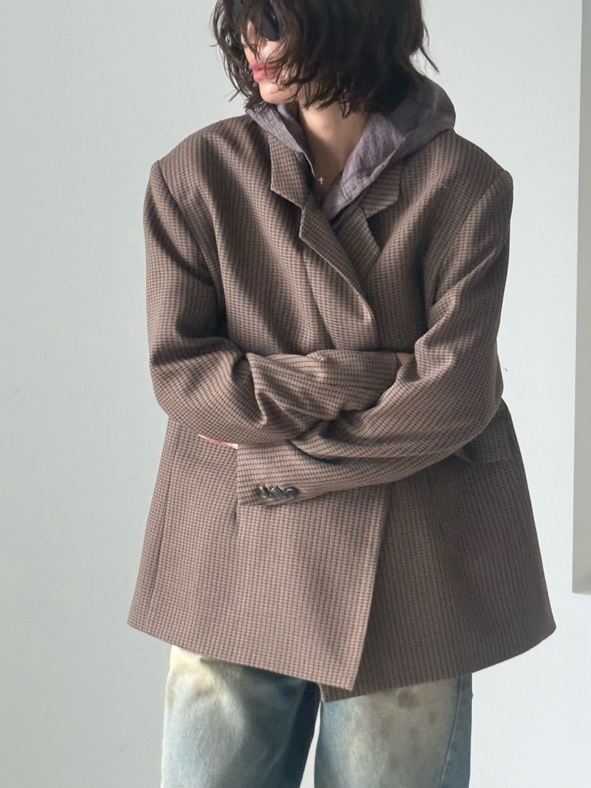PARIS MATCH東大門㊣代購女士新品人氣推薦休閑時尚夾克格紋PARIS MATCH夾克