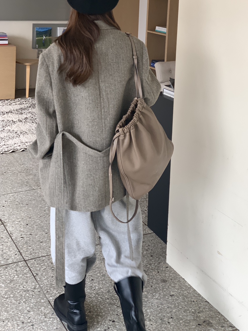 BAKING POWDER東大門㊣代購女裝新品時尚休閑夾克含腰帶棉BAKING POWDER夾克