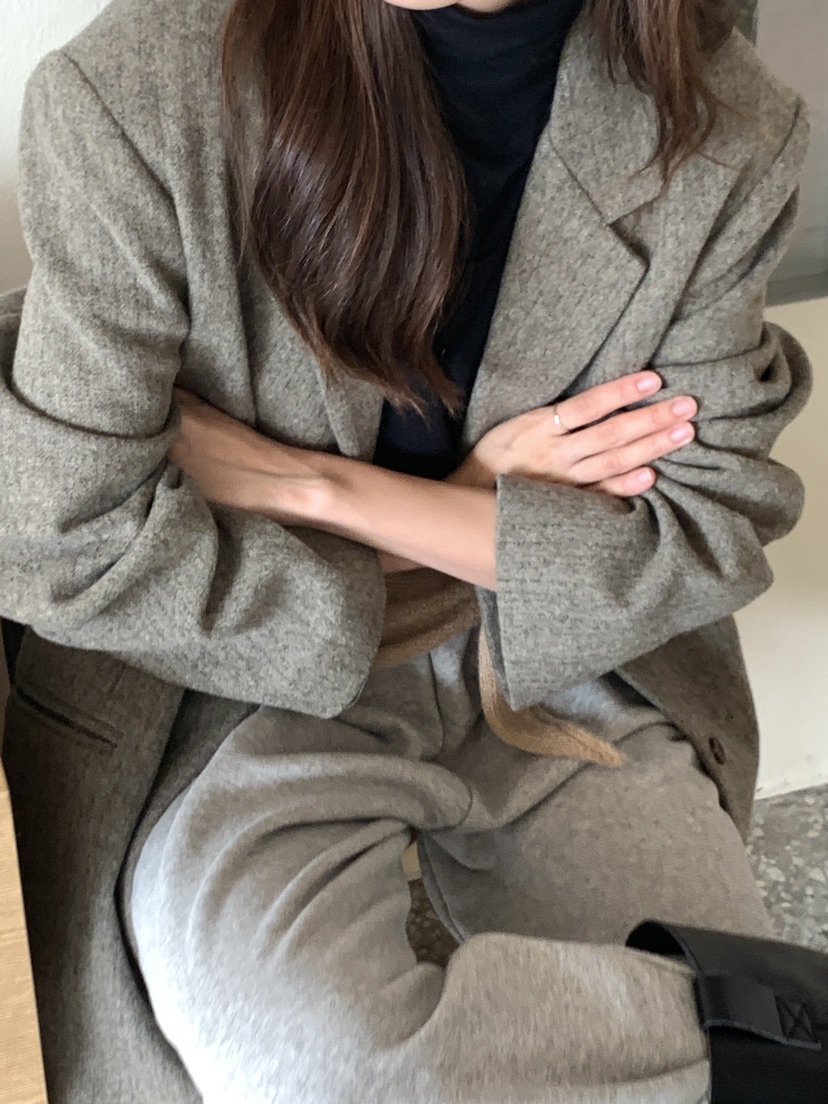 BAKING POWDER東大門㊣代購女裝新品時尚休閑夾克含腰帶棉BAKING POWDER夾克