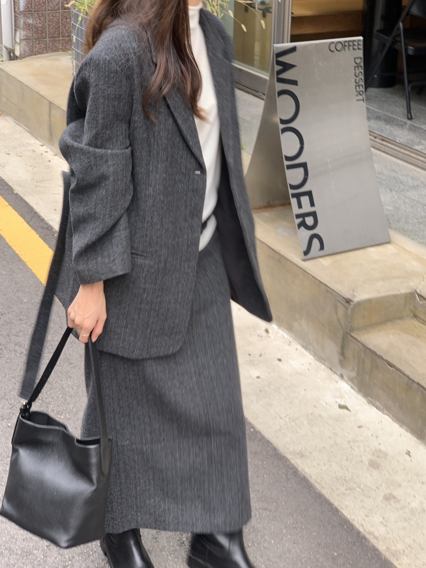 BAKING POWDER東大門㊣代購女裝新品時尚休閑夾克含腰帶棉BAKING POWDER夾克