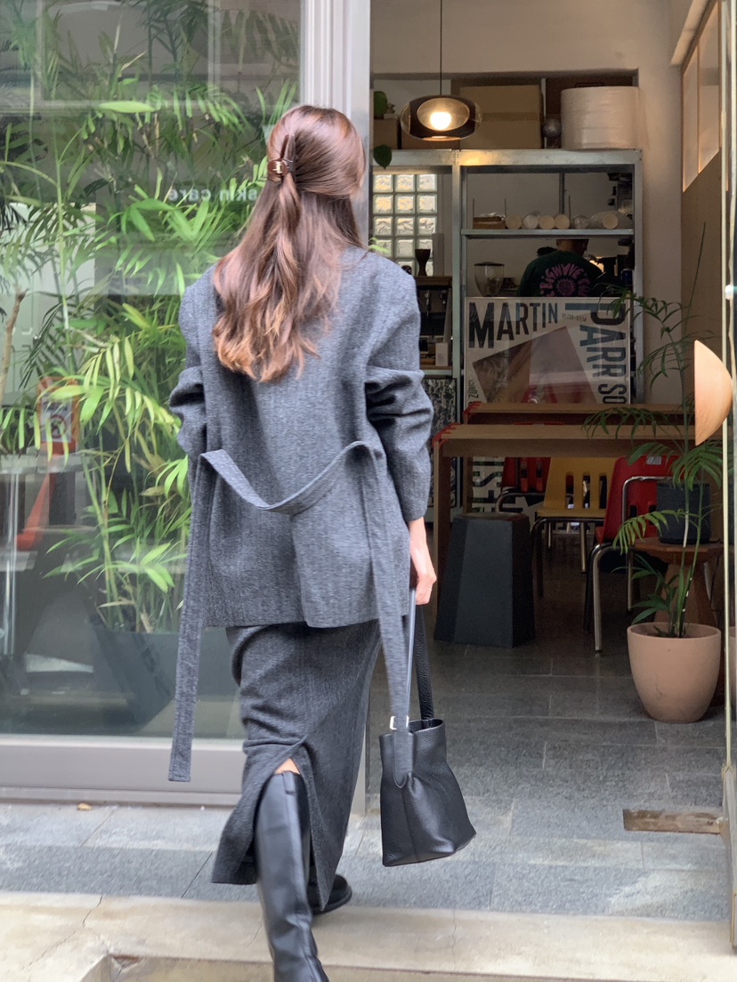 BAKING POWDER東大門㊣代購女裝新品時尚休閑夾克含腰帶棉BAKING POWDER夾克