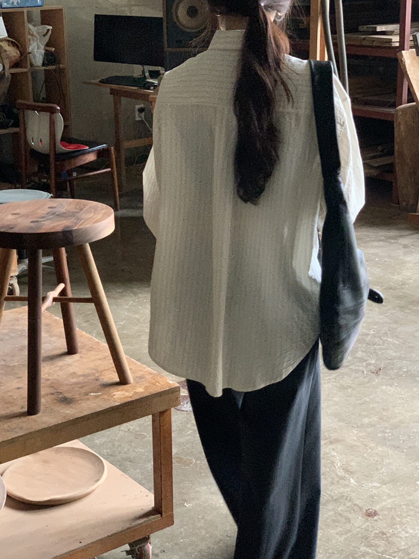 LOGARDEN韓國直郵㊣女士新品職業熱賣時尚休閑25秋冬襯衫蕾絲衫LO GARDEN襯衫/蕾絲衫