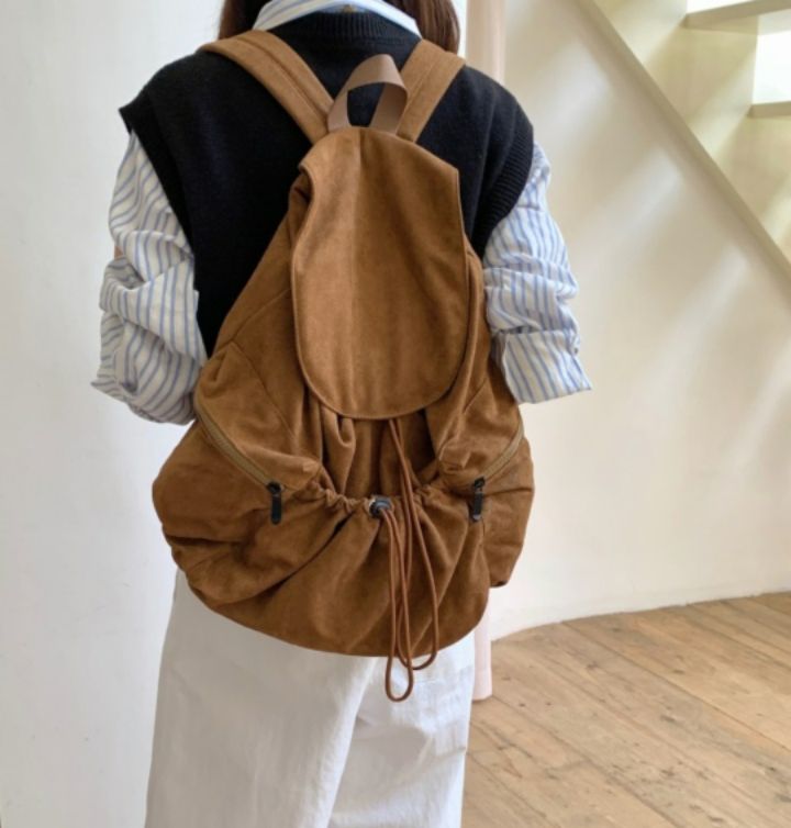 TROUVAILLE東大門㊣直郵女士新品真品休閑職業雙肩背包絨面革TROUVAILLE雙肩背包