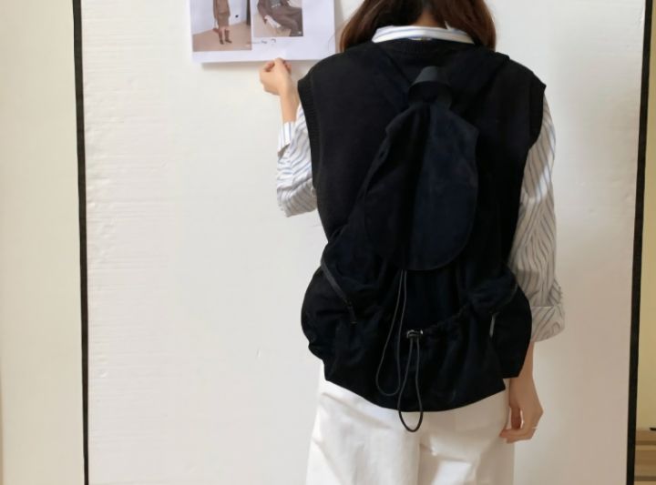 TROUVAILLE東大門㊣直郵女士新品真品休閑職業雙肩背包絨面革TROUVAILLE雙肩背包