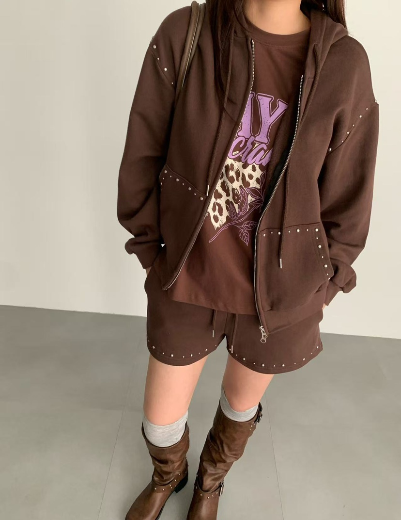 J CRANE-A東大門㊣代購女士新品25秋冬休閑夾克連帽拉鏈衫J CRANE夾克