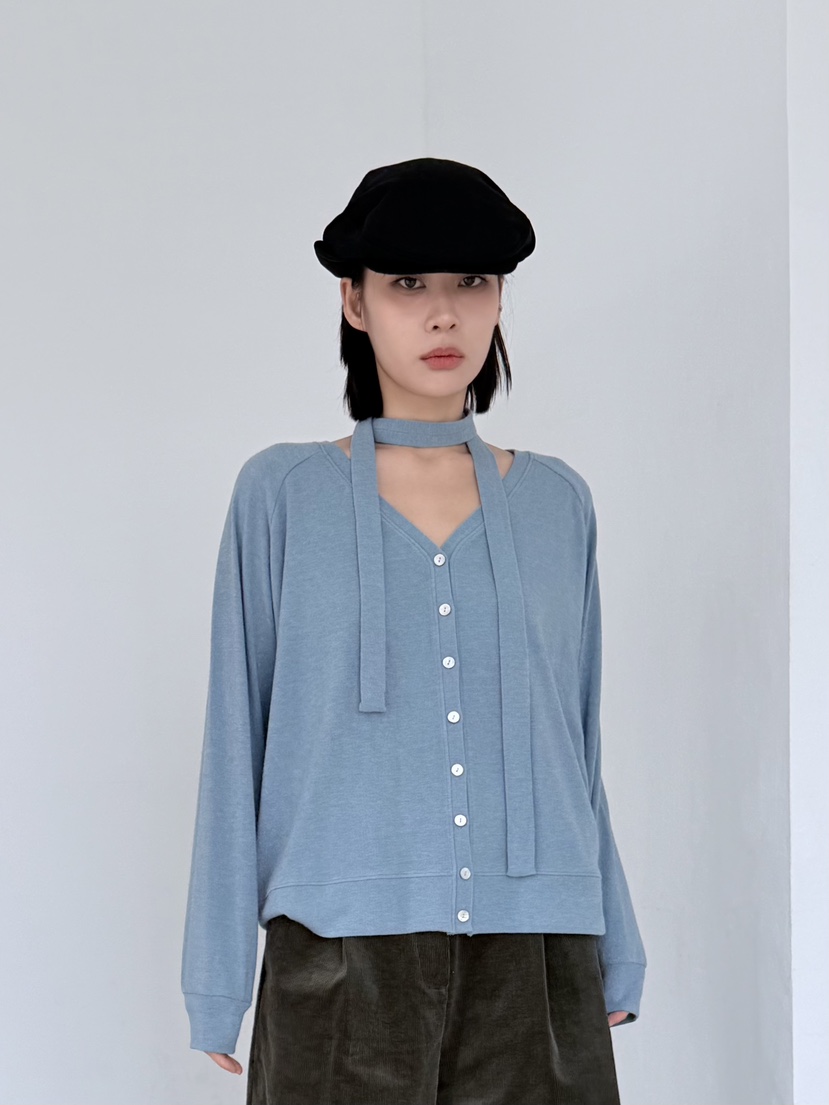 KARE/WEREPIECE韓國代購㊣女士新品休閑職業熱賣針織衫含脖帶KARE/WEREPIECE針織衫