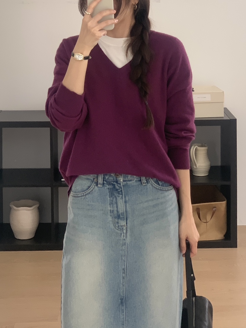 WOOD韓國代購㊣女士新款真品時尚人氣推薦25秋冬針織衫羊絨WOOD針織衫圖色3