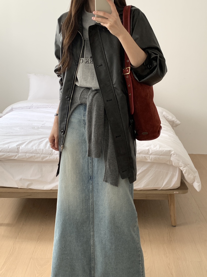 WOOD東大門㊣直郵女裝新款推薦時尚25秋冬休閑真品皮衣皮革WOOD皮衣