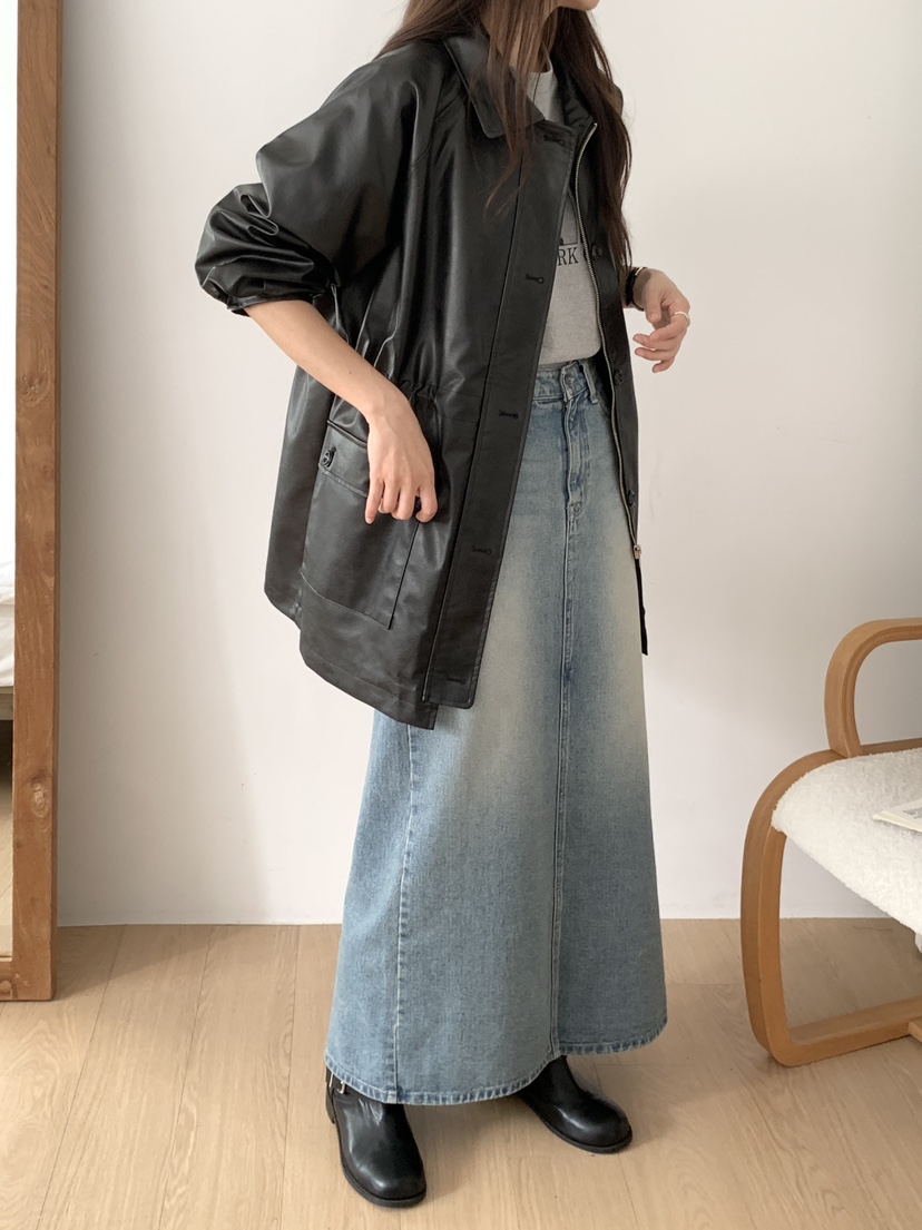 WOOD東大門㊣直郵女裝新款推薦時尚25秋冬休閑真品皮衣皮革WOOD皮衣