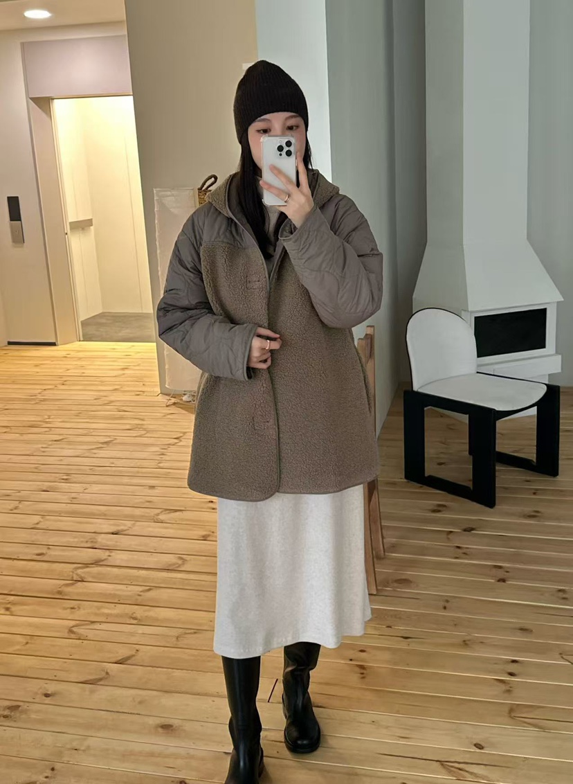 LE VASE韓國代購㊣女裝新款推薦人氣真品中長款大衣兩面可穿LE VASE中長款大衣圖色2
