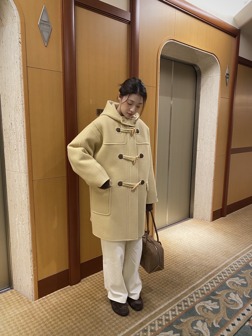 ERUME韓國代購㊣女士新款職業休閑25秋冬中長款大衣手工制作ERUME中長款大衣