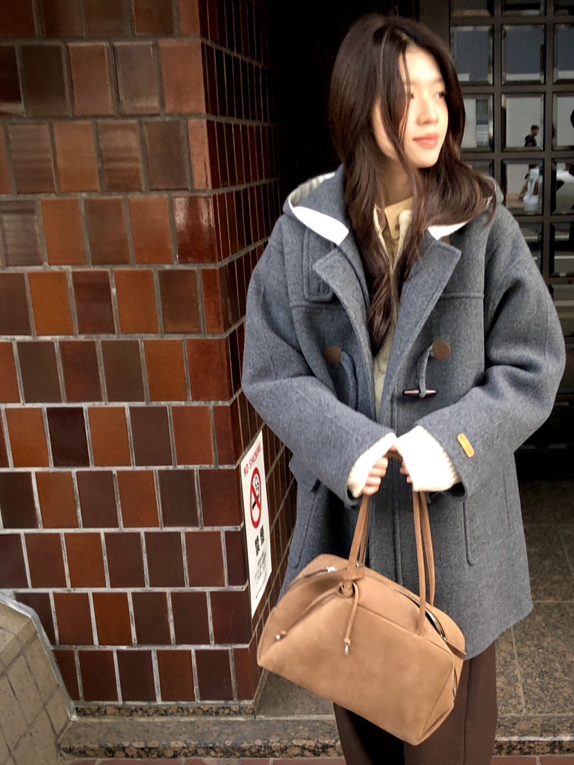 ERUME韓國代購㊣女士新款職業休閑25秋冬中長款大衣手工制作ERUME中長款大衣