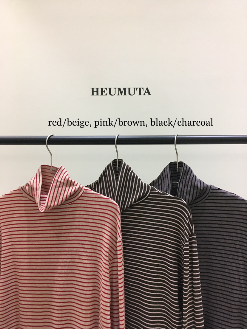 HEUMUTA東大門㊣直郵女士新款推薦真品時尚長袖T恤羊毛條紋HEUMUTA長袖T恤
