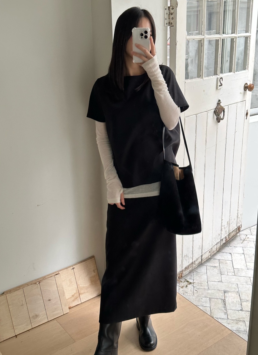 LE VASE東大門㊣代購女裝新款職業推薦人氣時尚25秋冬T恤羊毛LE VASET恤