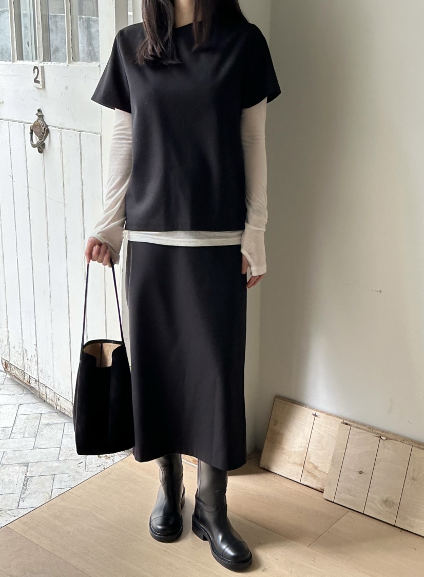 LE VASE東大門㊣代購女裝新款職業推薦人氣時尚25秋冬T恤羊毛LE VASET恤