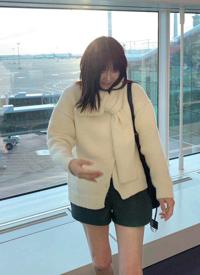 COURGETTE東大門㊣直郵女士新款時尚休閑人氣針織衫不含圍巾COURGETTE針織衫