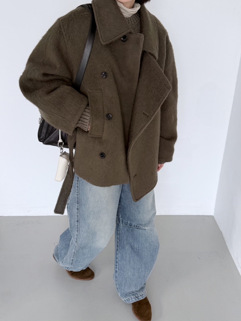 KARE/WEREPIECE東大門㊣代購女士新品推薦職業短款大衣含腰帶KARE/WEREPIECE短款大衣