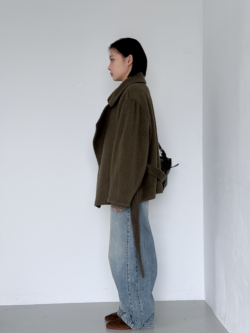 KARE/WEREPIECE東大門㊣代購女士新品推薦職業短款大衣含腰帶KARE/WEREPIECE短款大衣