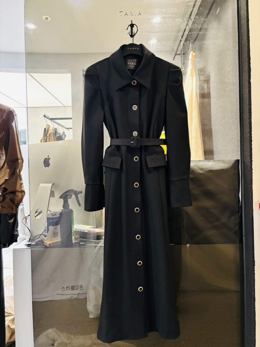 TANIA韓國代購㊣女裝新品25秋冬職業休閑時尚真品連衣裙含腰帶TANIA連衣裙