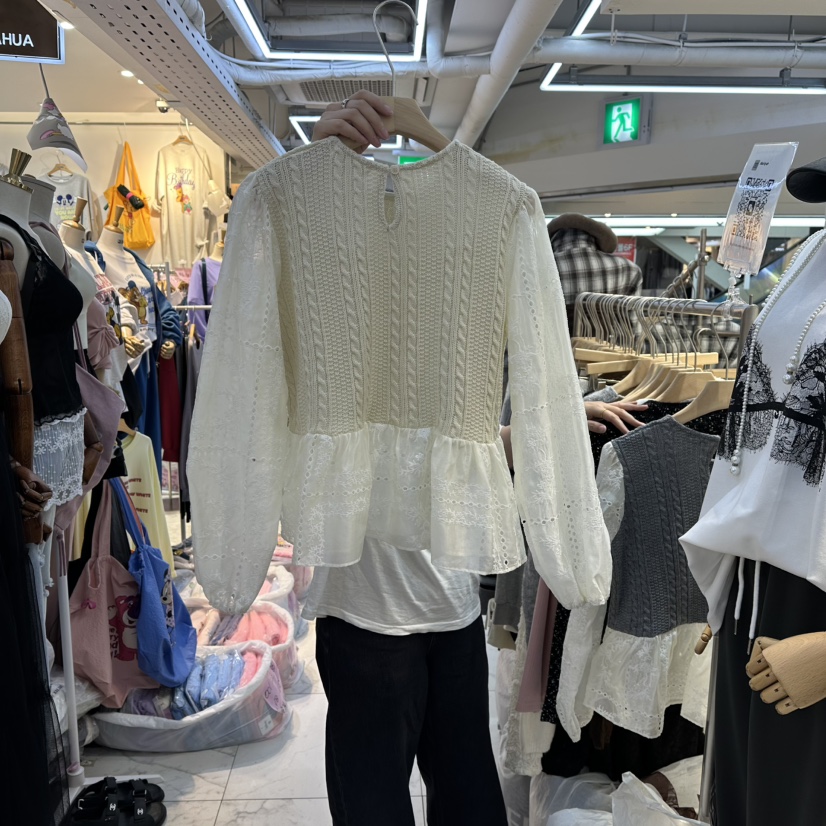 AKRA BY ART韓國代購㊣女裝新款時尚推薦熱賣人氣襯衫蕾絲衫AKRA BY ART襯衫/蕾絲衫
